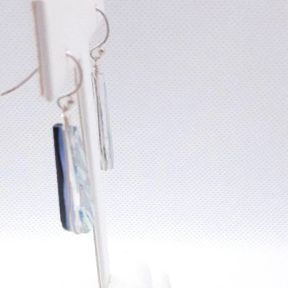 CLOSET SALE!!    New Multicolored Dichroic Glass Earrings - Picture 3 of 16